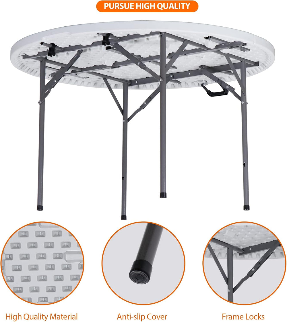 ZenStyle Folding Table, Indoor Outdoor Portable Plastic Dining Card Table Uti...