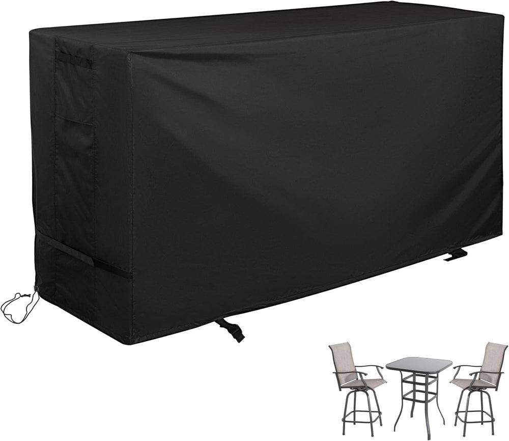 Bar Height Patio Set Cover, Outdoor Bistro Set Cover for High Top Bar Table a...