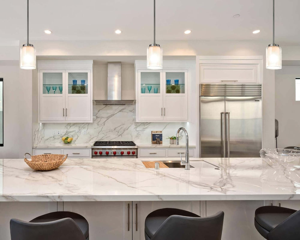 XiNBEi Lighting Modern Pendant Lighting for Kitchen Island Brushed Nickel
