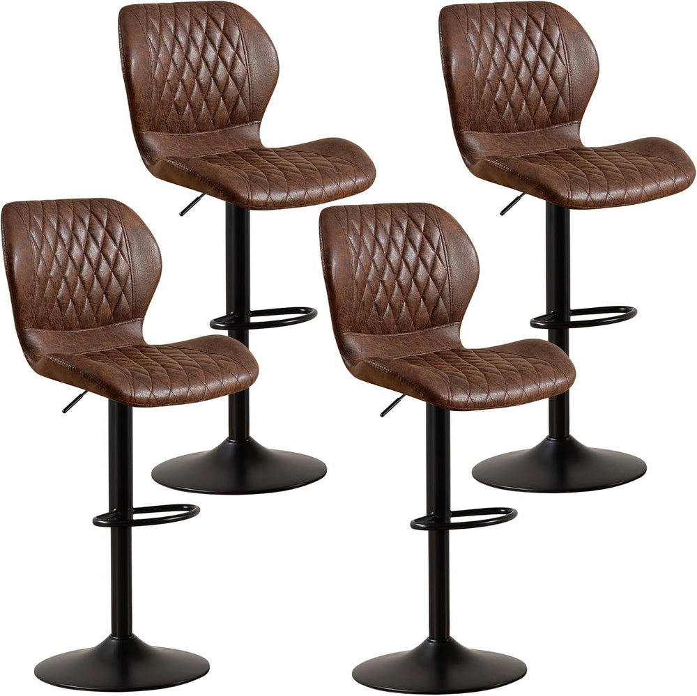 Bar Stools Set of 4, Modern Swivel Counter Height Barstools for Kitchen Islan...
