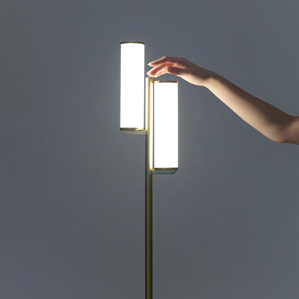 Brightech Gemini Dimmable Floor Lamp with Two Lights - Modern Tall Tree Lamp ...