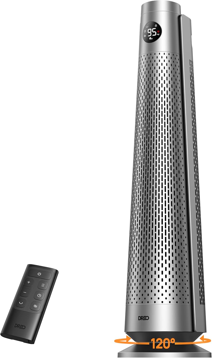 DREO Space Heater Large Room, 120° Oscillation, 30" Heaters with Remote