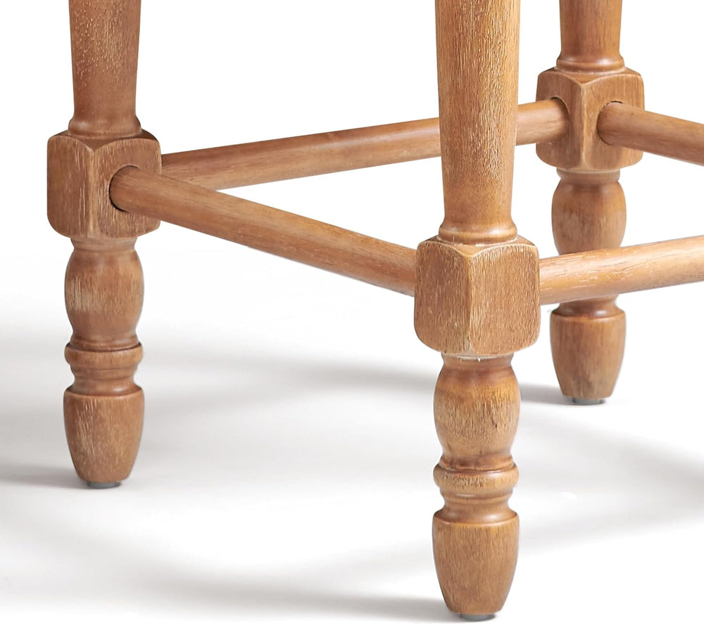 CHUN YI Bar Stools Set of 4, 27 Inch Counter Height Saddle Stools with Nailhe...