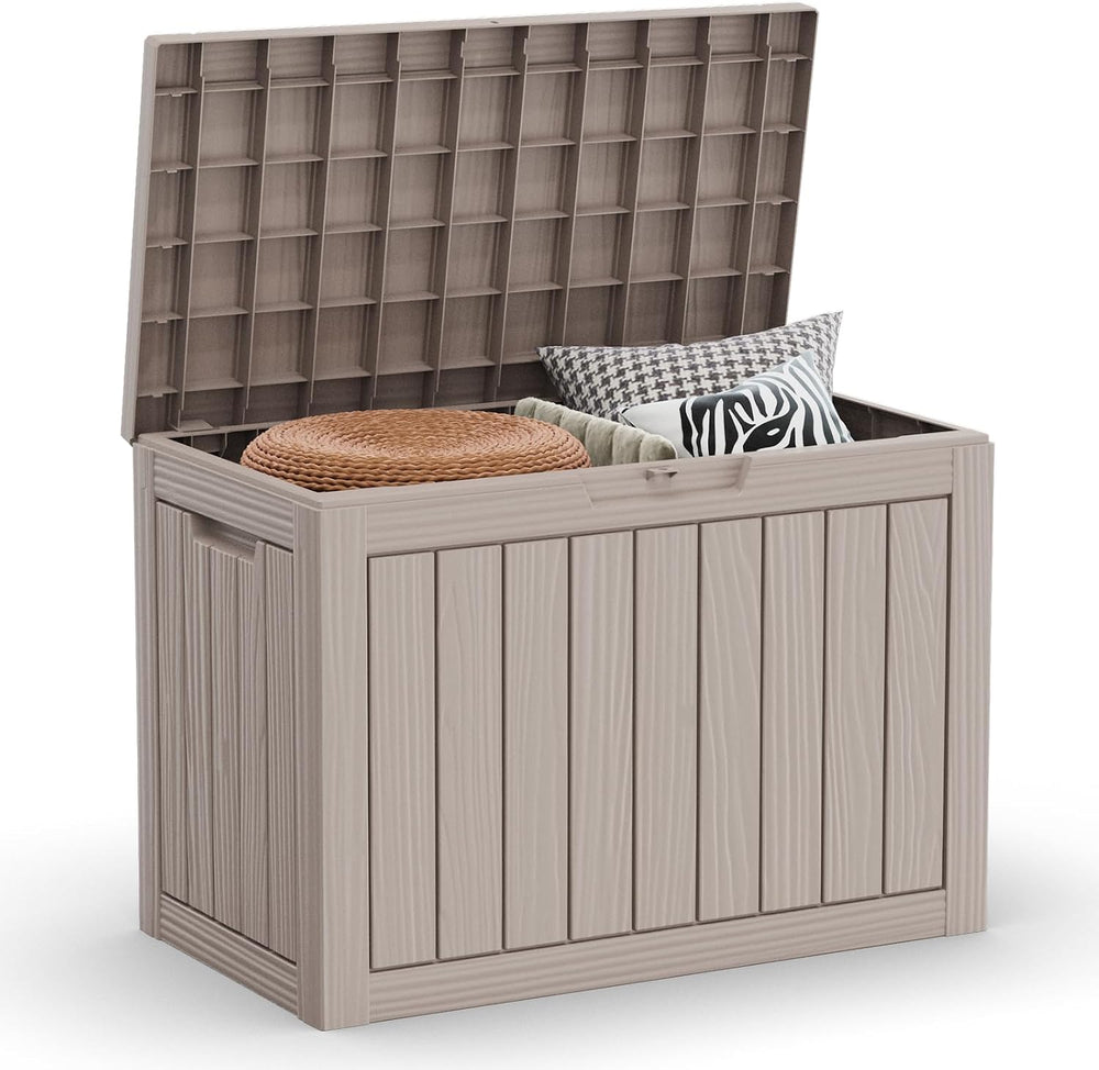 Vixzen 45 Gallon Outdoor Deck Box, Lockable Outdoor Storage Box for Patio Cus...