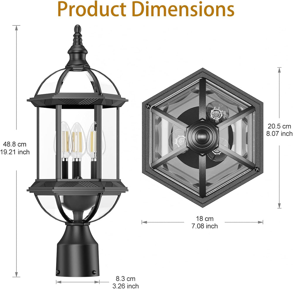 3 Light Lantern Post Lights Outdoor Lamp Post Light Fixture
