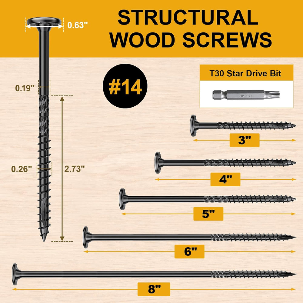 #14 x 3 Wood Structural Lag Screws