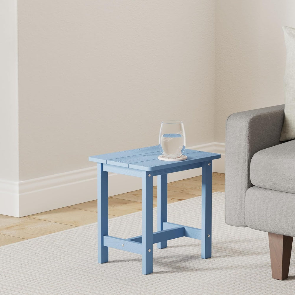 LUE BONA Small Outdoor Side Table,HDPS Adirondack Table for Patio,Navy Blue