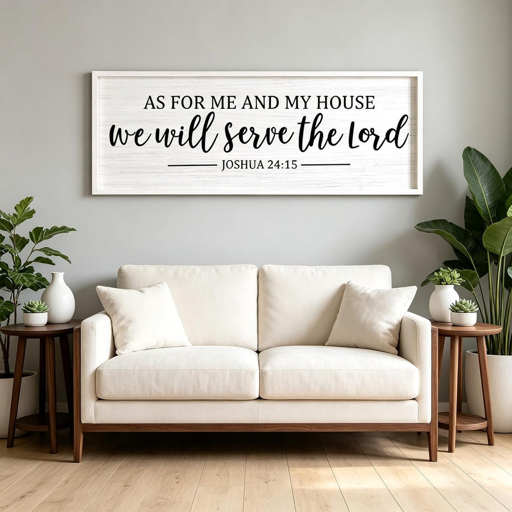 As For Me And My House We Will Serve The Lord Framed Wall Art, 40''×1...