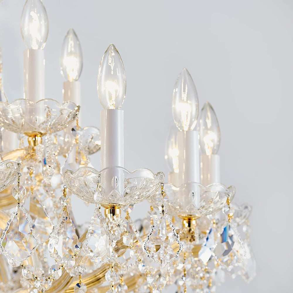 Gold Large Crystal Chandelier-24-Light Chandelier Light Fixture Modern Maria ...