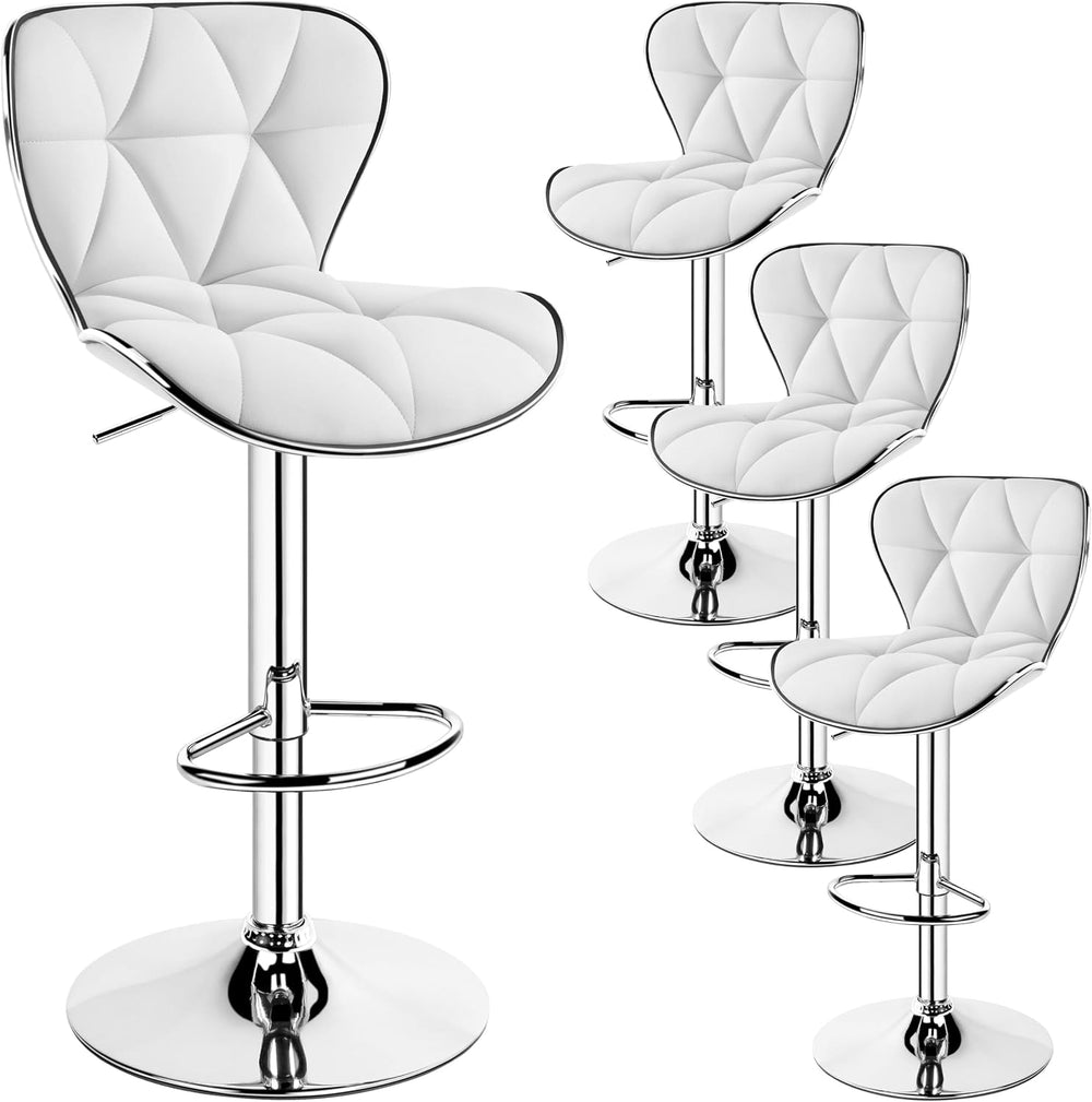 Yaheetech Bar Stools Set of 4 Modern Swivel Counter Barstools White