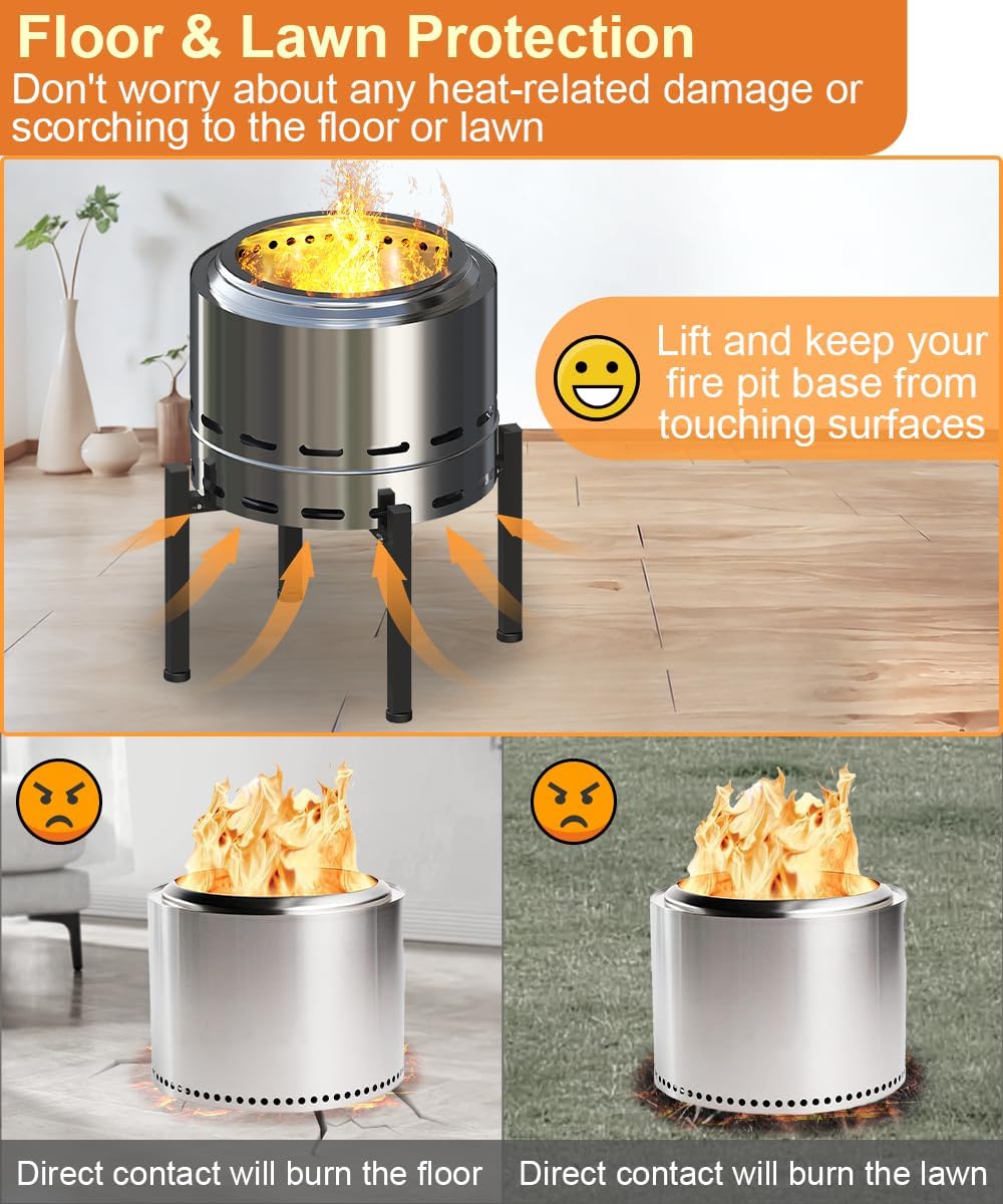 Garbuildman 15-27 Inch Universal Firepit Stand for Solo Stove Bonfire Ranger ...