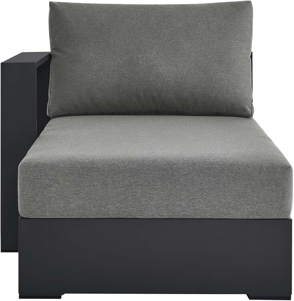 Modway Tahoe Aluminum Outdoor Chaise Lounge in Gray Charcoal with Weather-Res...