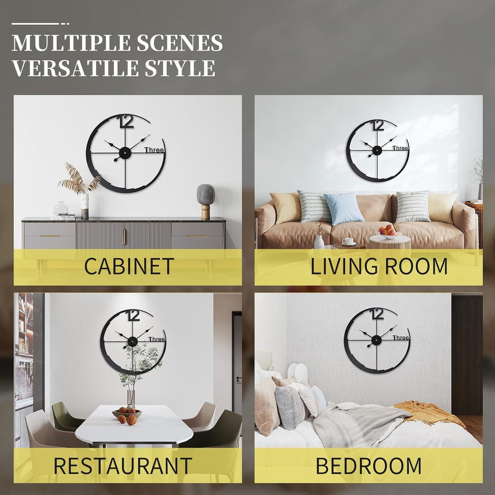 Large Wall Clock,Modern Minimalist Wall Clock Round Silent Non-Ticking Batter...