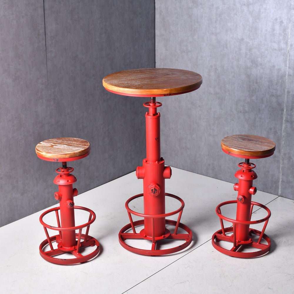 Topower Antique Industrial Round Bottom Adjustable Height Cafe Coffee Retro V...