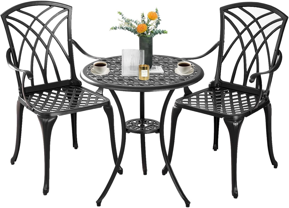 Bistro Set 3 Piece Outdoor,Cast Aluminum Outdoor Bistro Set,All Weather Bistr...
