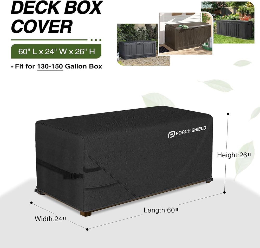 Porch Shield Patio Deck Box Storage Cover 60 x 24 x26 inch, Black