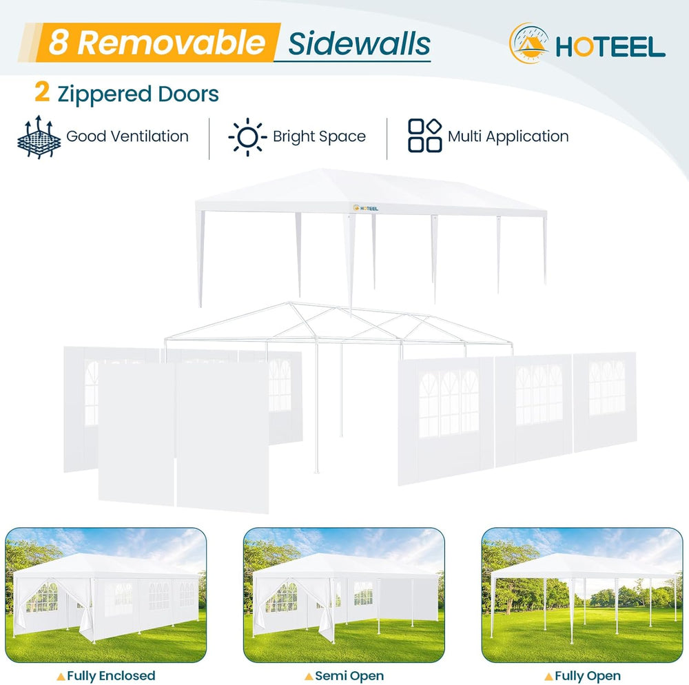 HOTEEL Party Tent 10x30FT, Outdoor Canopy Tent, White