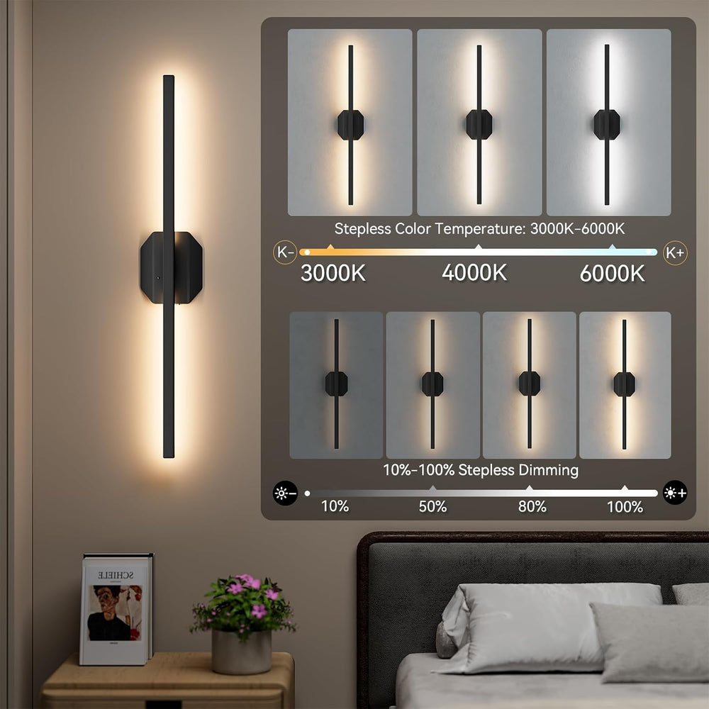 Battery Operated Wall Sconce Set of Two,Wireless Wall Sconces USB Rechargeabl...