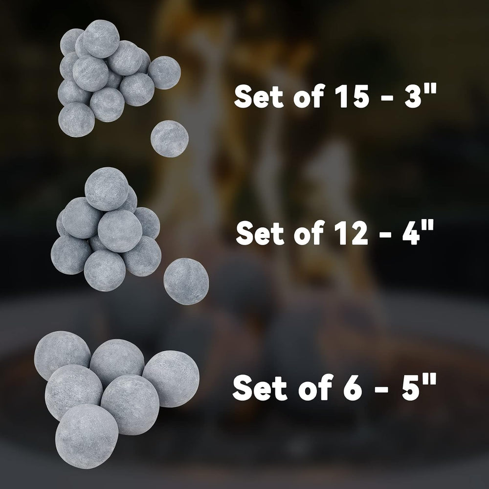 Skyflame 3 Inch Gray Fireplace Balls for Fire Pit Decorative