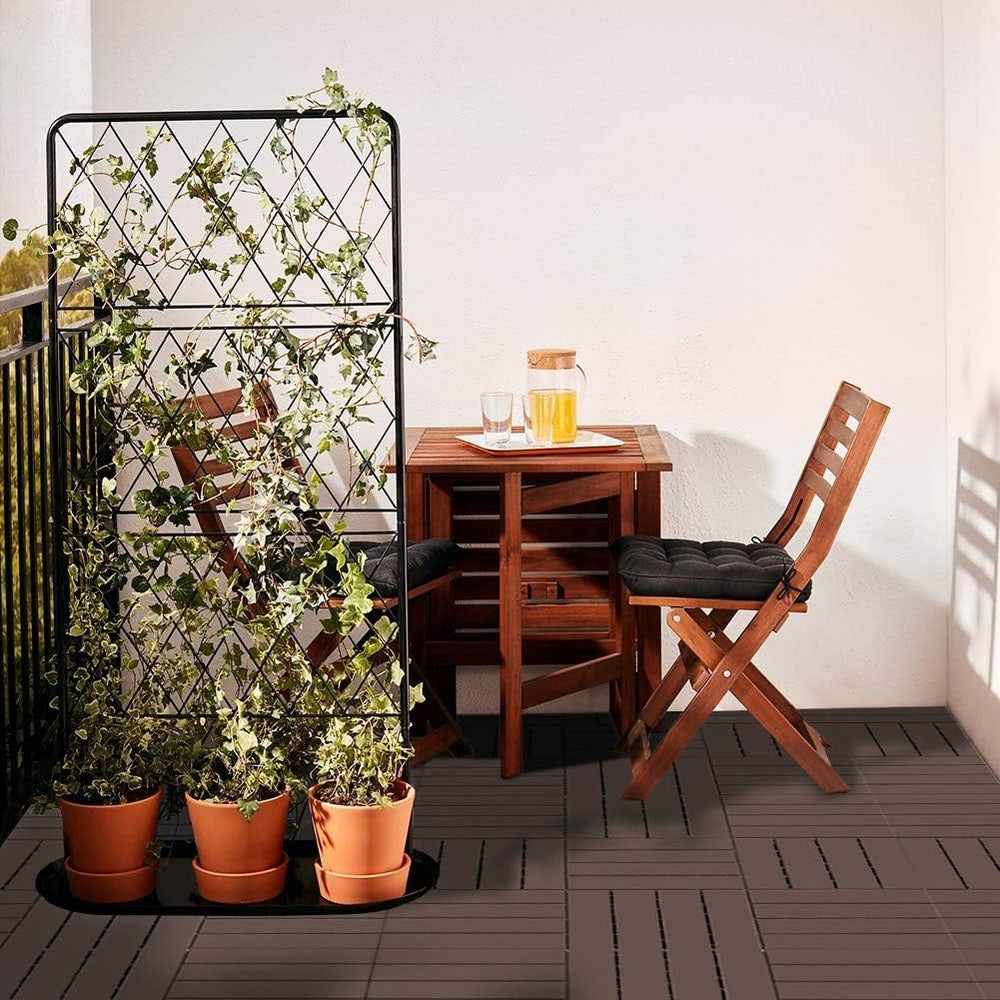 domi outdoor living Patio Deck Tiles, 12 x 12 inches Composite Interlocking D...