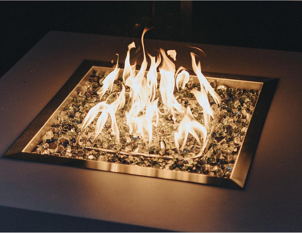 onlyfire 18" Square Fire Pit Burner Ring for Natural Gas/Propane Fireplace