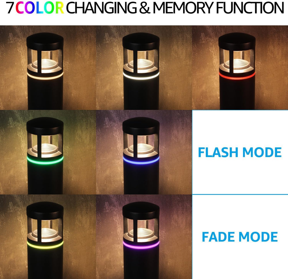 LEONLITE 4-Pack RGB Low Voltage LED Path Lights Unique Light Pattern, 3000K