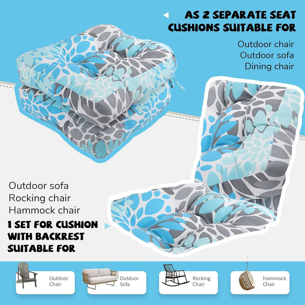 Outdoor Chair Cushions, Outdoor Cushions 19x19 inch, Patio Chair Cushions Sea...