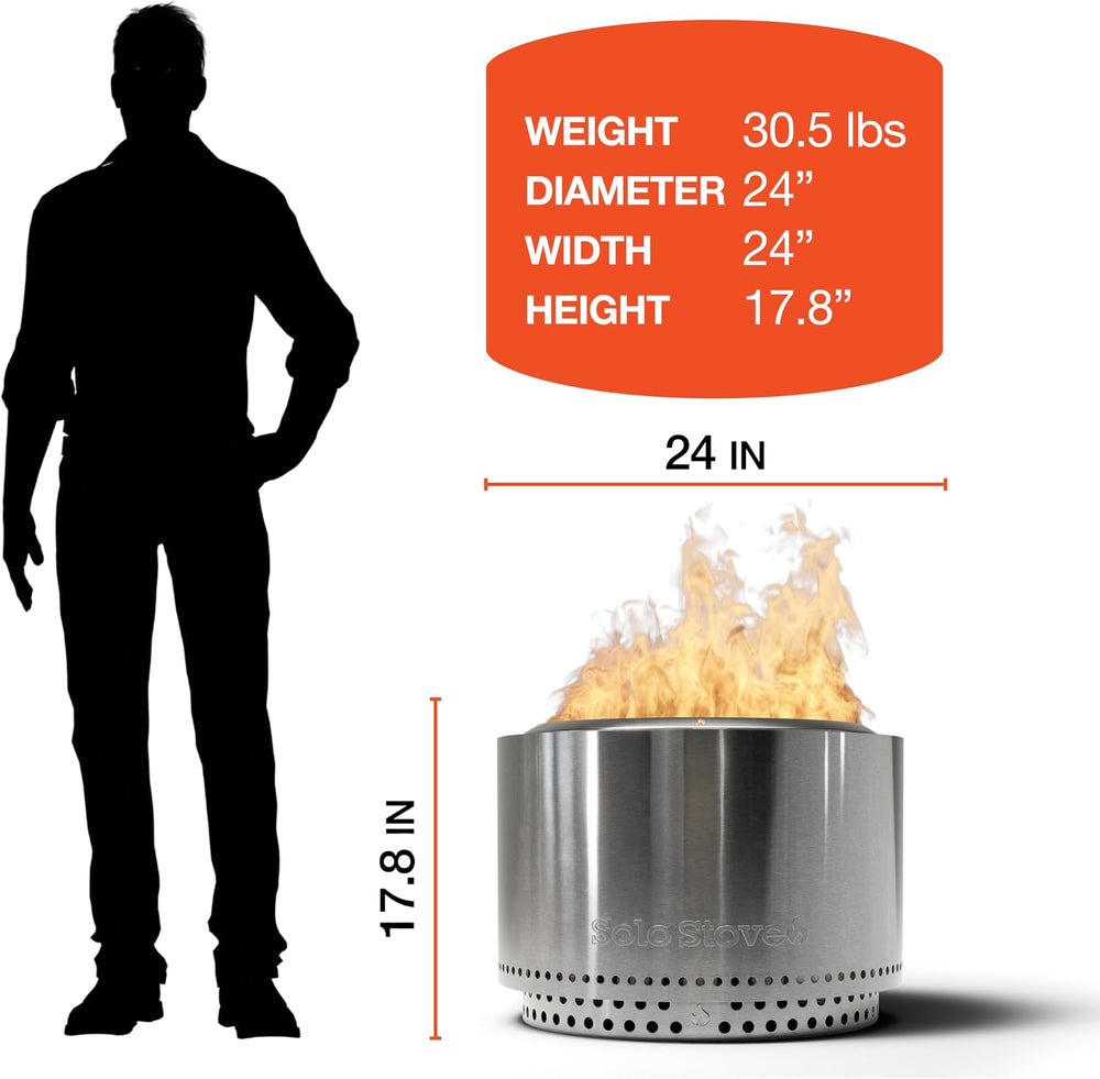 Solo Stove Basecamp 24" Fire Pit w/Stand | Smokeless Wood Burning Fire Pit