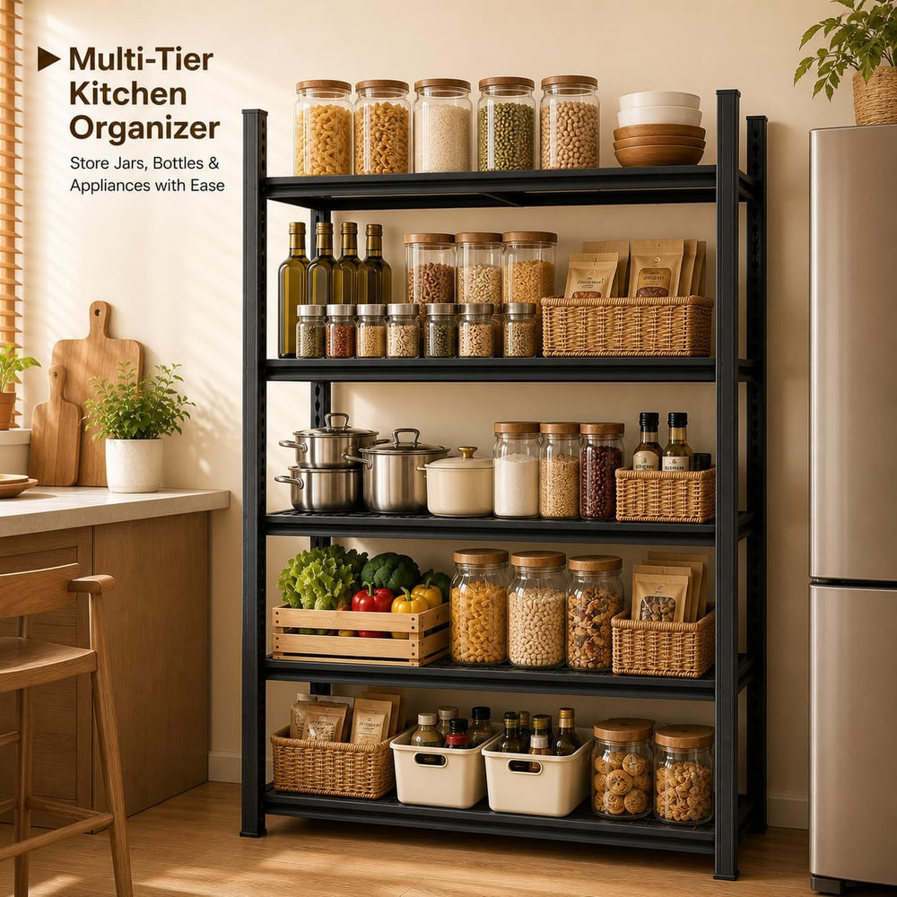 63" H Garage Shelving, Heavy Duty Storage Shelves, Garage Storage Shelve...