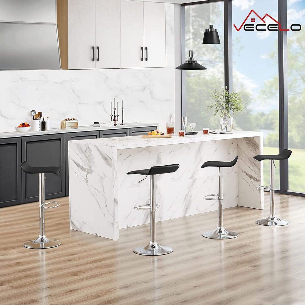 VECELO Bar Stools Set of 2, Counter Bar Stools with Swivel Bar and Adjustable...