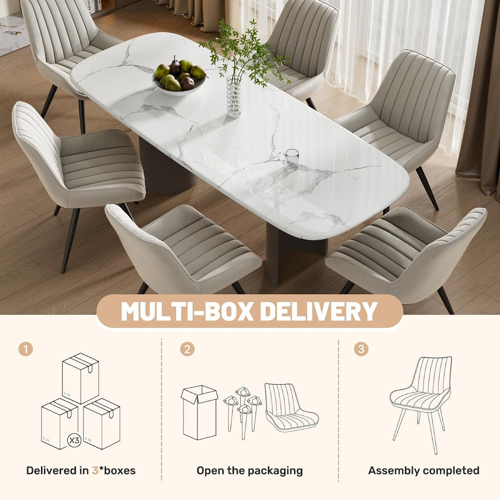 Dining Chairs Set of 6, Mid Century Modern Kitchen Chairs with Soft Cushion, ...