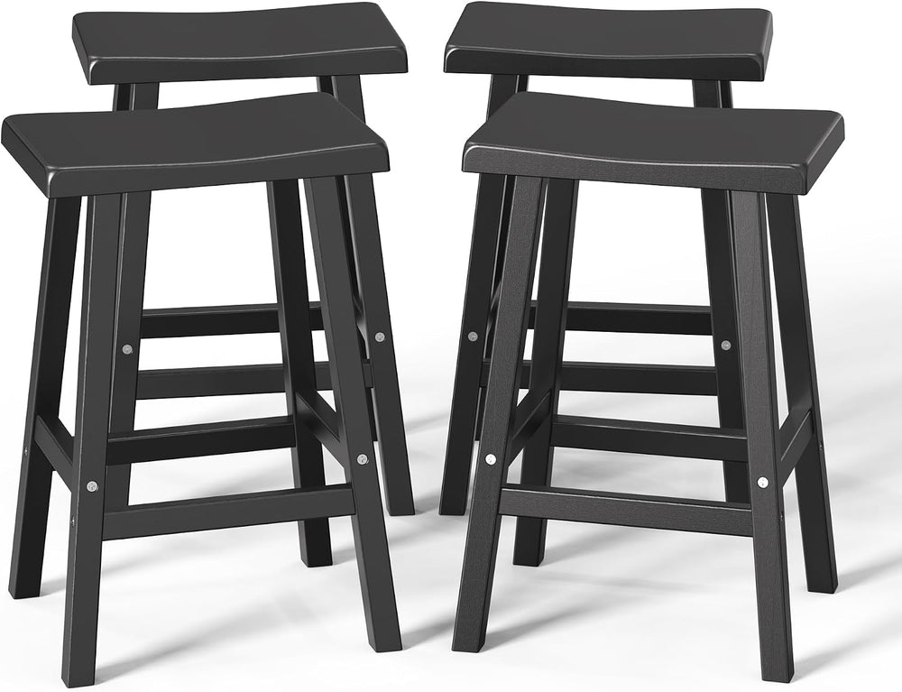 24-Inch Bar Stools (Set of 4) – Recycled Resin Counter Height Stools for Kitc...