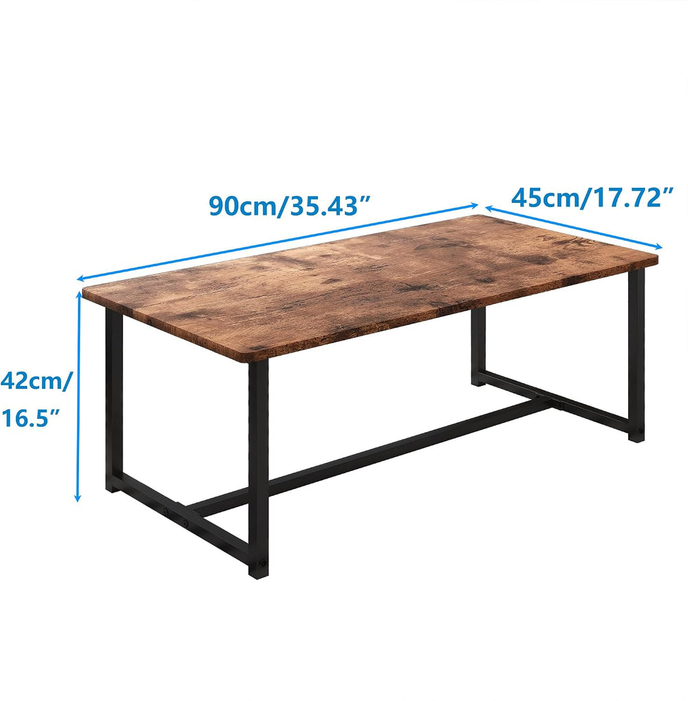 35.4" Rectangular Coffee Table for Living Room, Modern Industrial Style ...