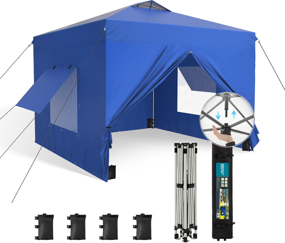 Sophia & William Canopy Tent 10x10 Pop Up with Sidewalls,Portable Shade