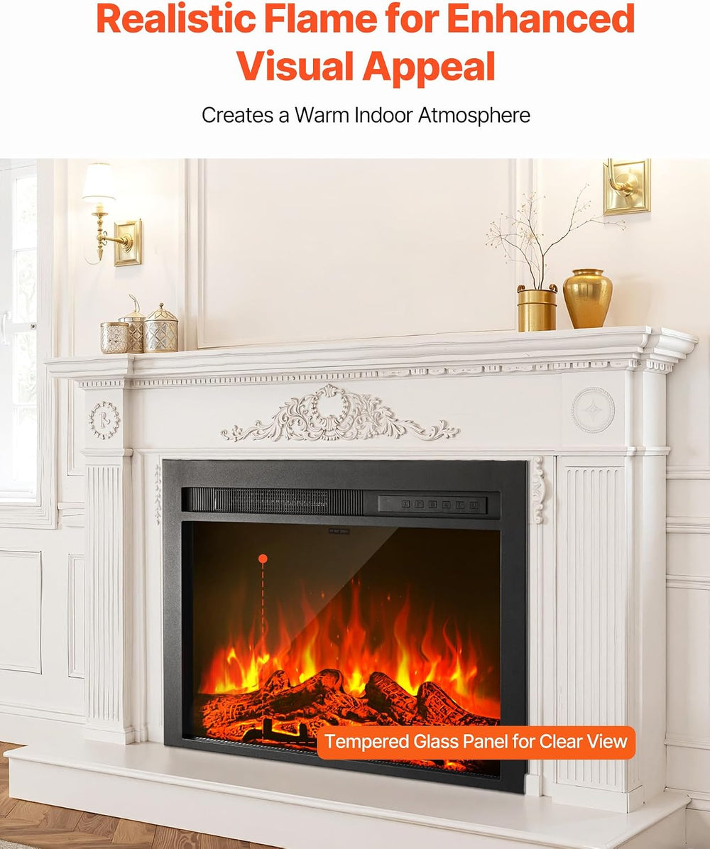VEVOR 40 Inch Electric Fireplace Insert, 5000BTU Recessed or Wall Mounted Hea...