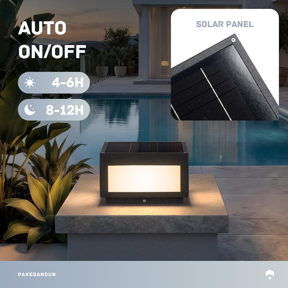 Solar Post Lights Outdoor, 9.84" Solar Pillar Lights Outdoor