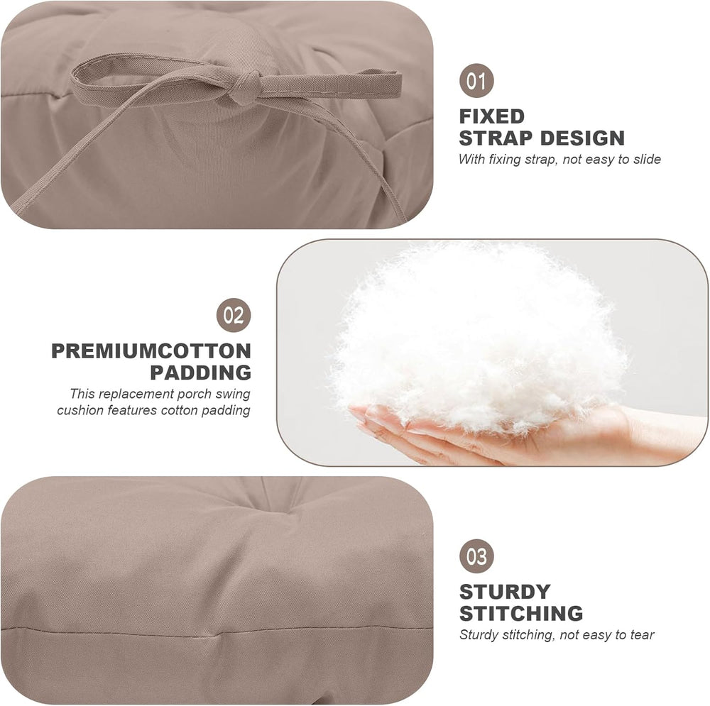 Porch Swing Cushions,Outdoor Cushions 3 Seater Replacement with Backrest, Wat...