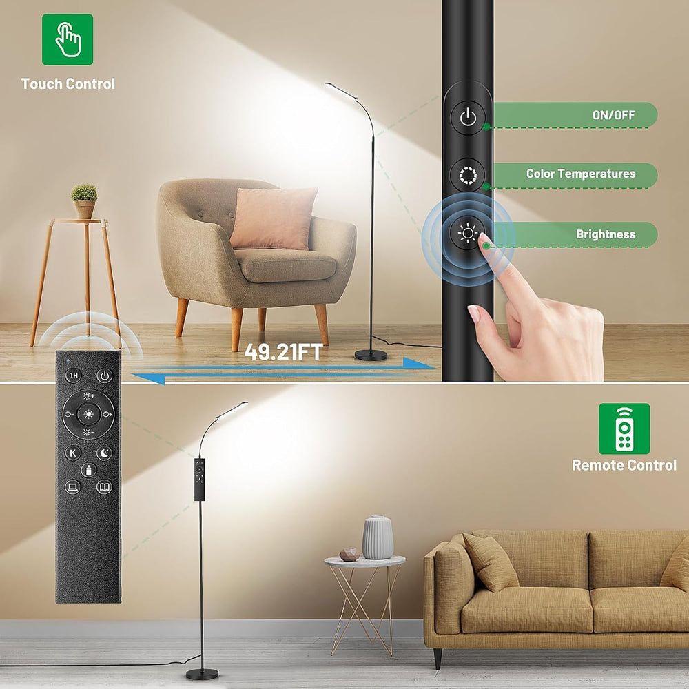 Yikuneng Dimmable LED Floor Lamp, Super Bright Reading Lamps Floor Standing l...