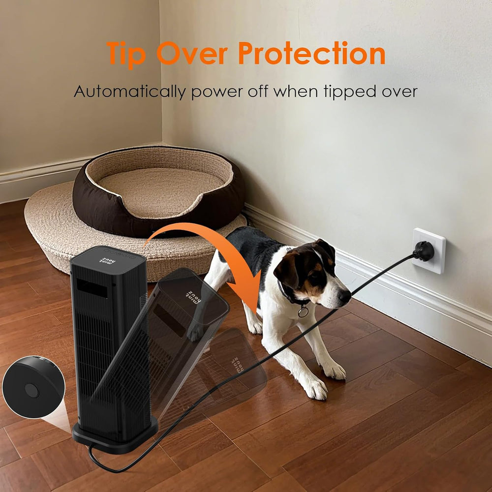 Minthouz Space Heater - 1500W PTC Ceramic Tower Heaters for Indoor Use with A...