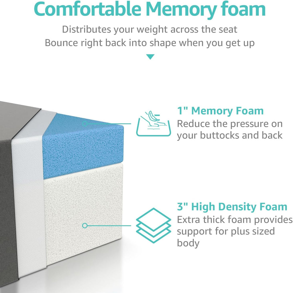 YENING Memory Foam Outdoor Chair Cushions Waterproof 4 Inch Extra Thick Patio...
