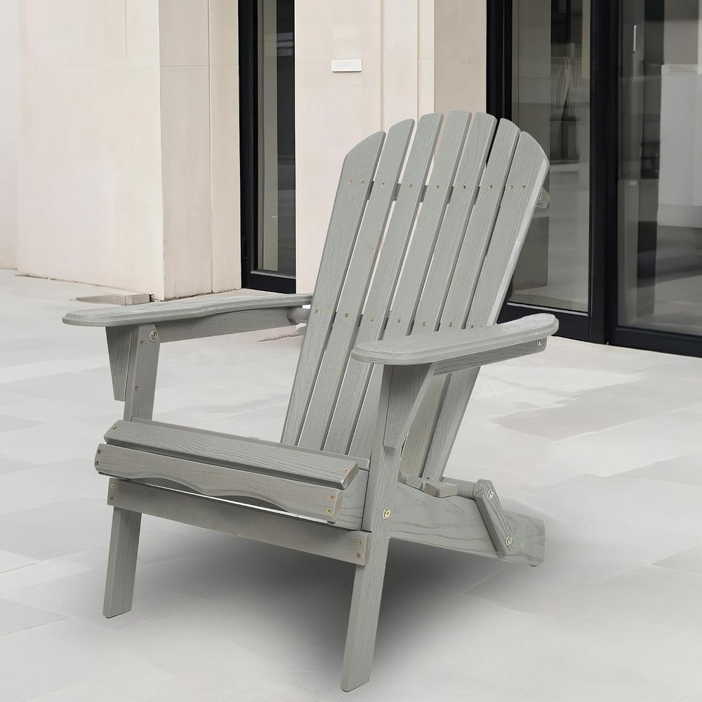 WILLIAMSPACE Adirondack Chairs Set of 2, Solid Wood Outdoor Folding Embossed ...