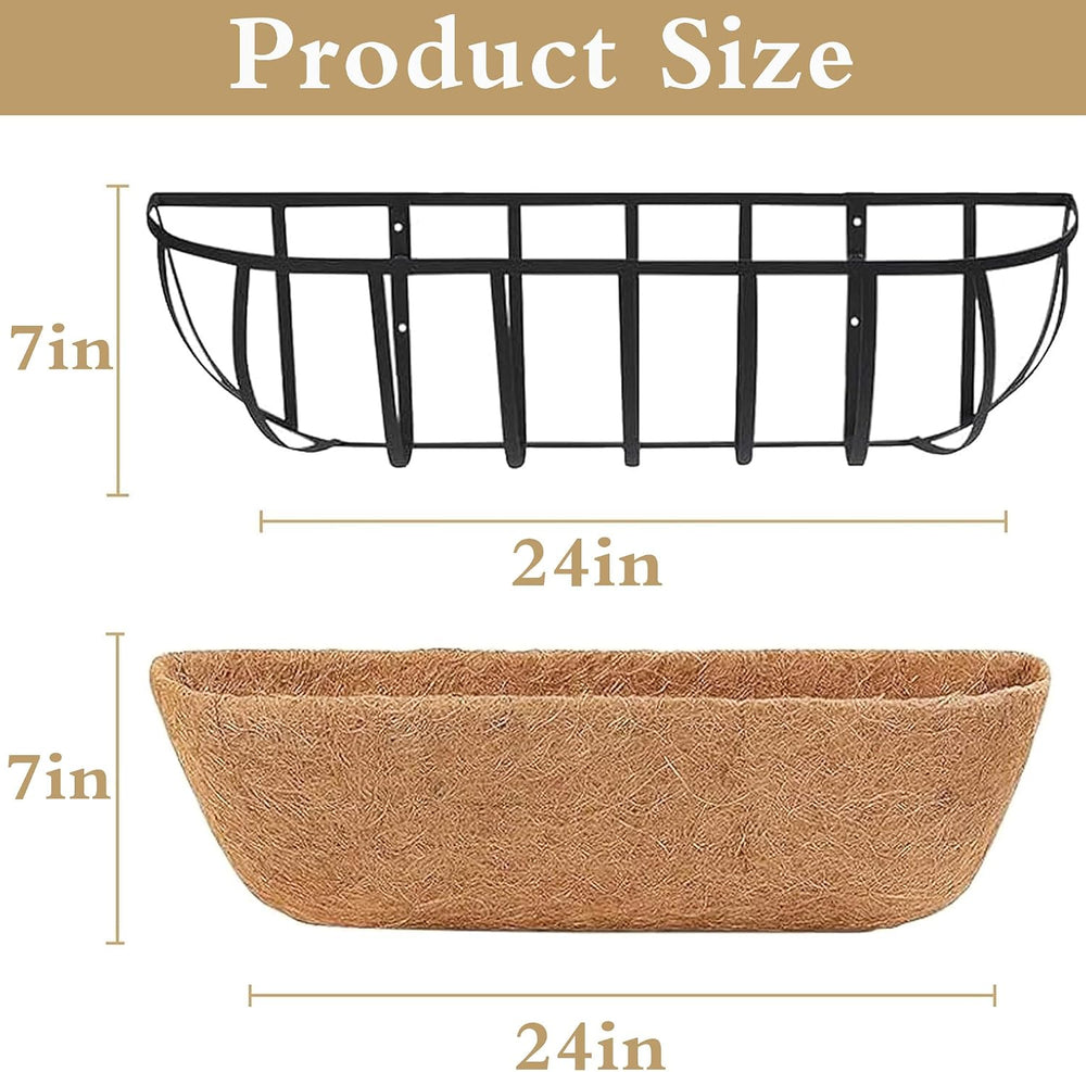 2pack 24-inch Window Sill Window Railing Planters with Cocoa Liner for Outdoo...
