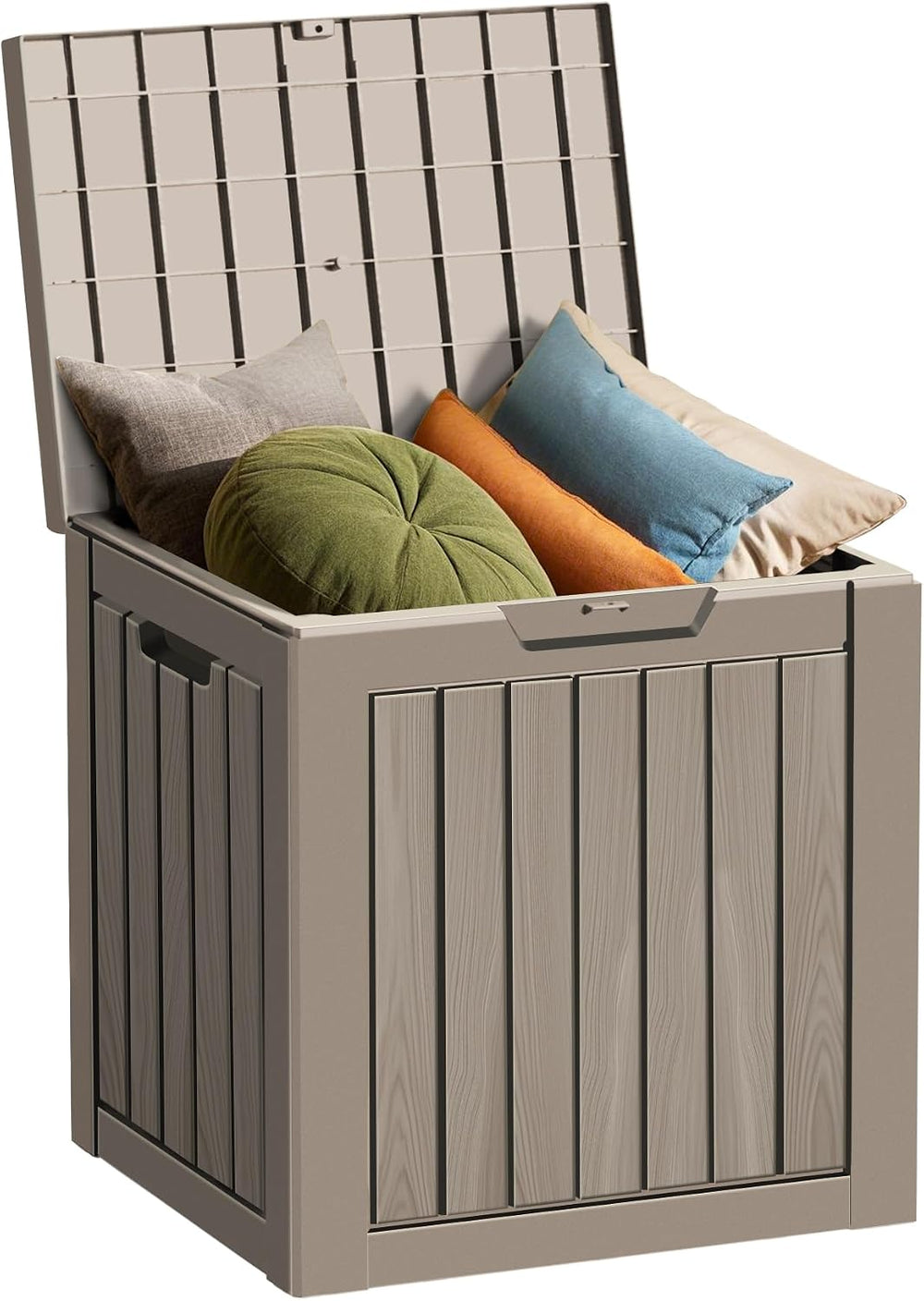 35 Gallon Resin Deck Box, Waterproof Outdoor Storage Bin for Patio, Poolside,...