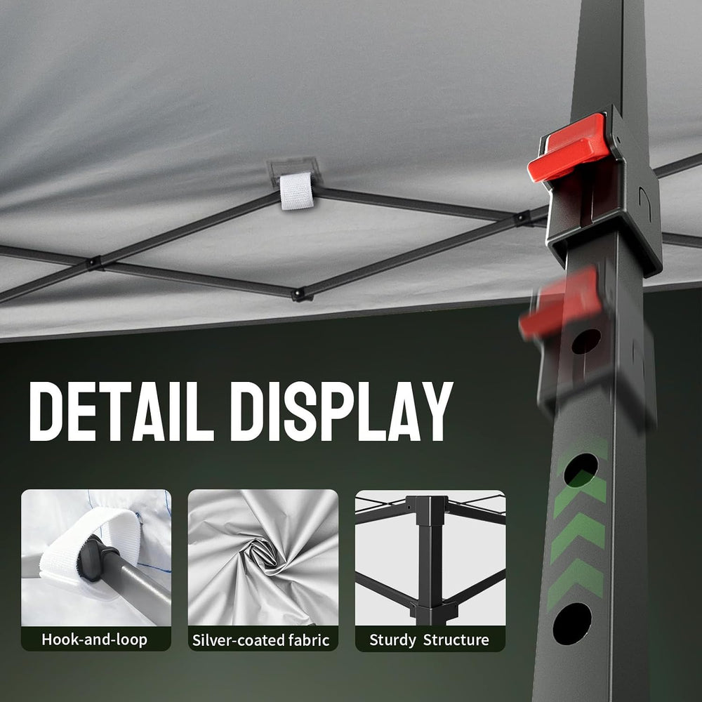 CROWN SHADES 8x8 Pop Up Canopy, Outdoor Canopy Tent, Beige