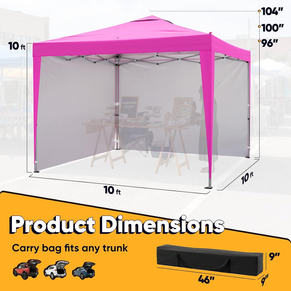 Quictent 10x10 Pop Up Canopy Tent with 2 Sidewalls