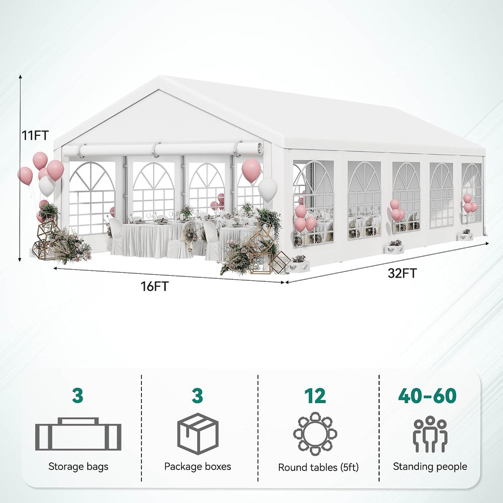 YITAHOME 16x32FT Party Tent Heavy Duty PVC Wedding Event Shelters