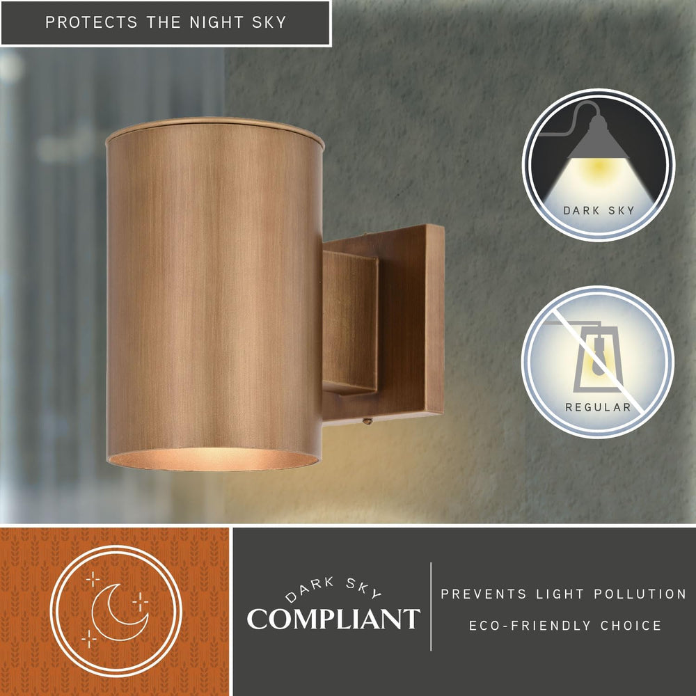VAXCEL Chiasso Modern Outdoor Porch Light, 5" W x 7.25" H Gold Bras...