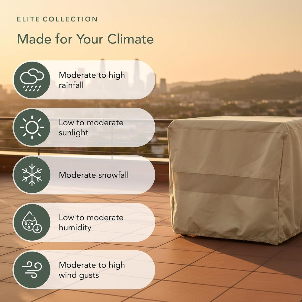 Covermates Square Firepit Cover - Water-Resistant Polyester - Mesh Ventilatio...