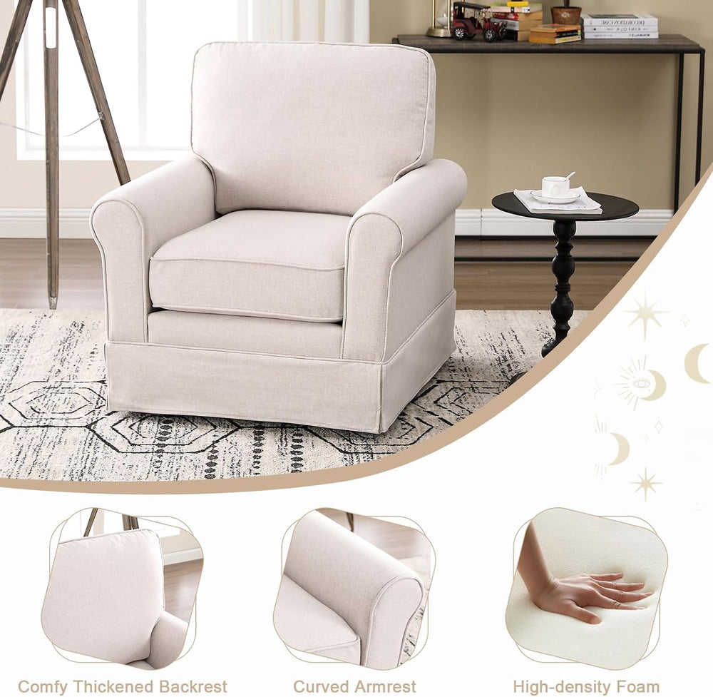 INZOY Swivel Accent Chair Set of 2 Mid Century Modern Chair, Comfy Swivel Bar...