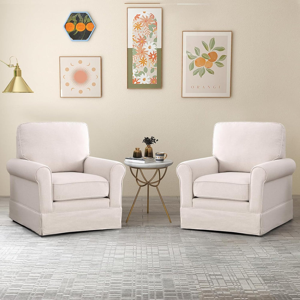 INZOY Swivel Accent Chair Set of 2 Mid Century Modern Chair, Comfy Swivel Bar...